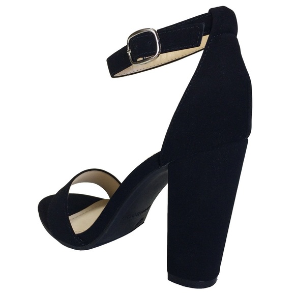 Bamboo: Velvet Opentoe Block Heel Wedge - 8.5 - Picture 2 of 3